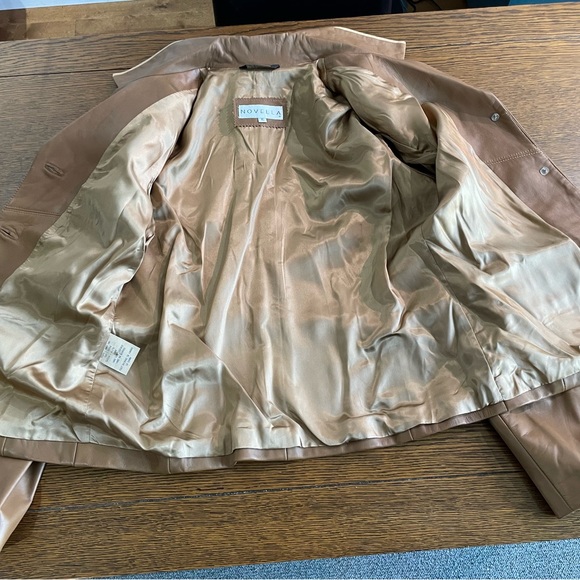 Soft Leather Blazer/Jacket SZ XL 2 Tone Tan - Picture 14 of 14